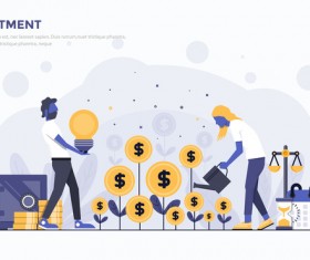 Investment flat business template vector