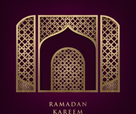 Islamic ramadhan purple backgrounds vectors 02