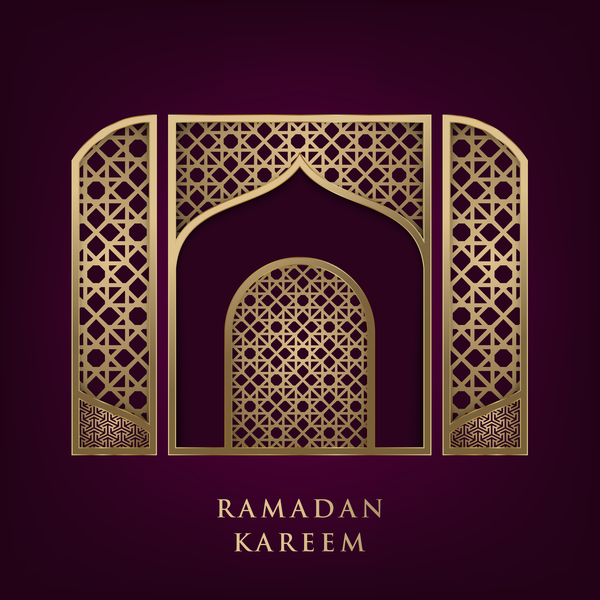 Islamic ramadhan purple backgrounds vectors 02