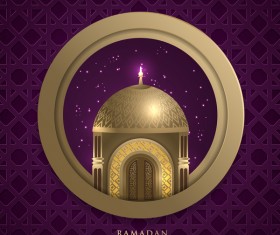 Islamic ramadhan purple backgrounds vectors 05