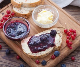 Jam and cheese bread Stock Photo