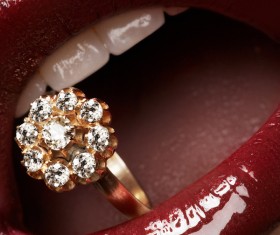 Jewelry in the mouth Stock Photo 01