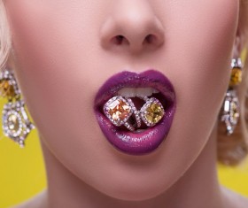Jewelry in the mouth Stock Photo 03