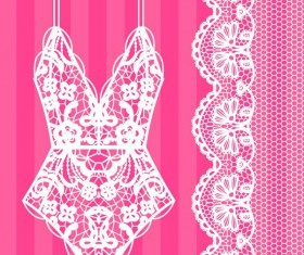 Lace border with lacy underwear vector 01