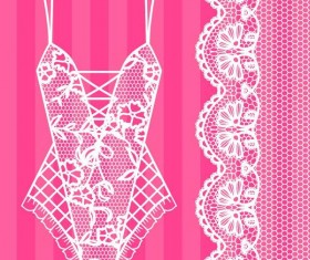 Lace border with lacy underwear vector 03