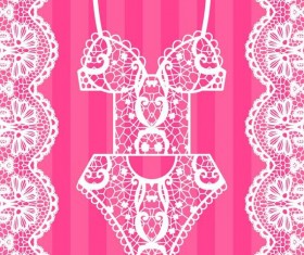 Lace border with lacy underwear vector 04