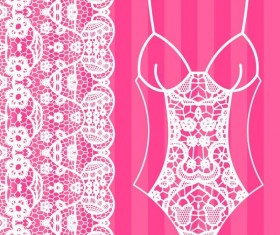 Lace border with lacy underwear vector 07