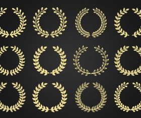 Laurel wreath golden vector illustration 02