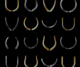 Laurel wreath golden vector illustration 03