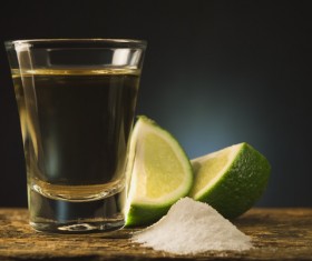 Lemon Salt and Tequila Stock Photo 02