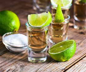 Lemon Salt and Tequila Stock Photo 05