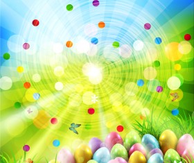 Light effect easter background vector