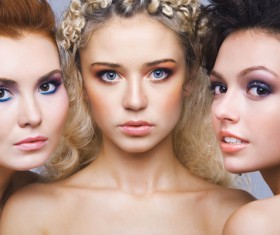 Light makeup female girlfriends Stock Photo 01