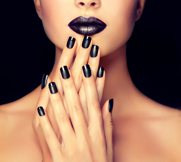 Lips make-up and Nail art Stock Photo 08