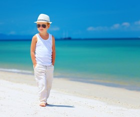 Little boy wearing sunglasses Stock Photo 02