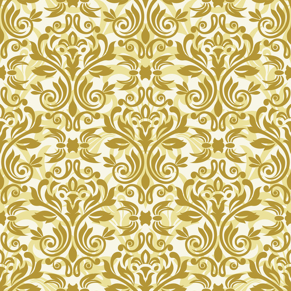 Luxury golden damask seampes pattern vector 01