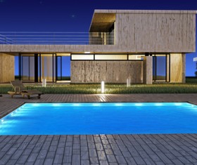 Luxury home with pool Stock Photo 01