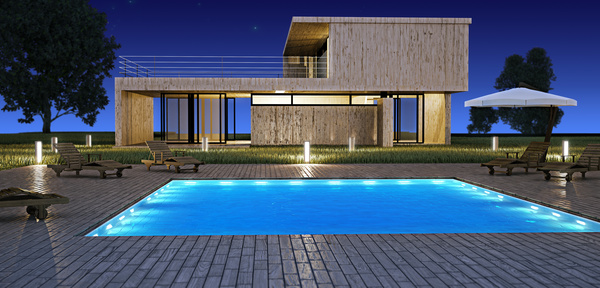 Luxury home with pool Stock Photo 01