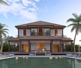 Luxury home with pool Stock Photo 05