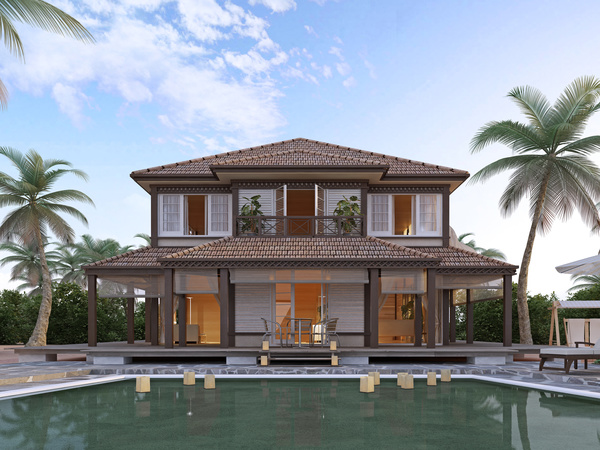 Luxury home with pool Stock Photo 05