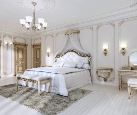 Luxury simple bedroom Stock Photo 02