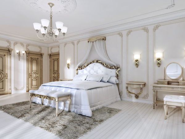 Luxury simple bedroom Stock Photo 02