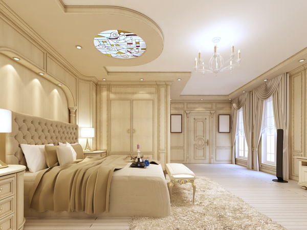 Luxury simple bedroom Stock Photo 03