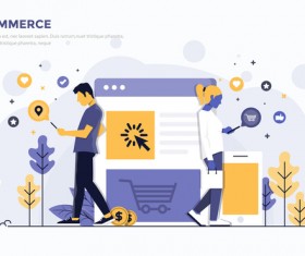 M-Commerce flat business template vector