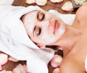 Make mask skin care lady Stock Photo 02