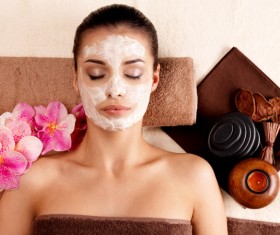 Make mask skin care lady Stock Photo 04