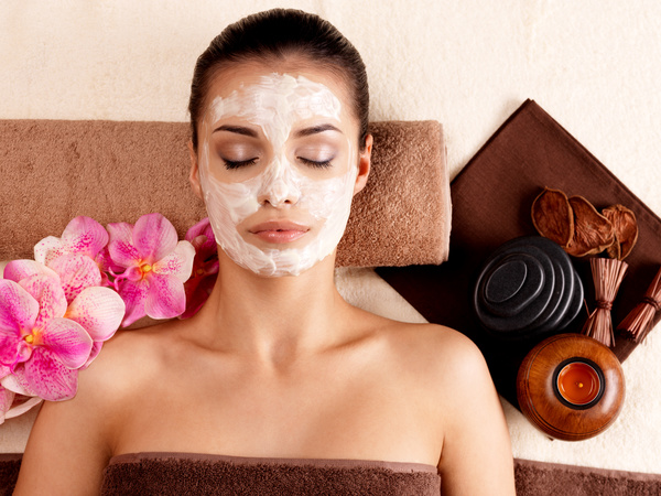 Make mask skin care lady Stock Photo 04