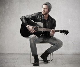 Man playing the guitar Stock Photo 02