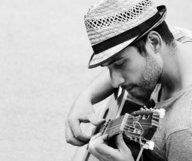 Man playing the guitar Stock Photo 03