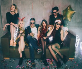 Men and women Holiday party Stock Photo 05