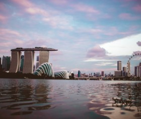 Modern architectures on singapore bay Stock Photo