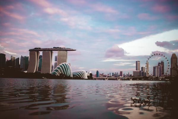 Modern architectures on singapore bay Stock Photo