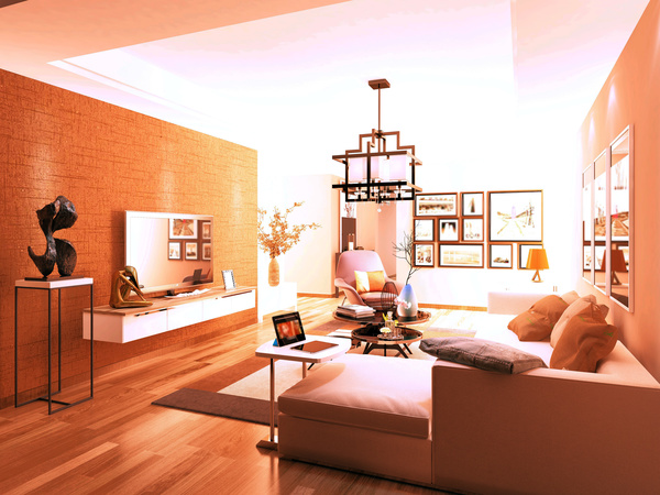 Modern decorative living room Stock Photo 02