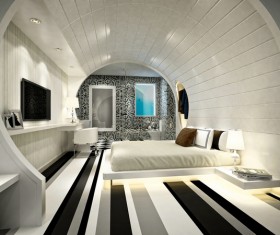 Modern style bedroom Stock Photo