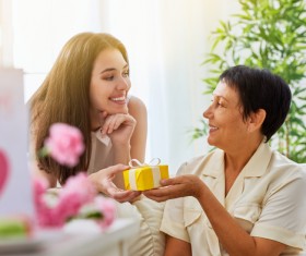 Mothers Day gift to the mother Stock Photo