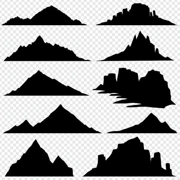 Mountain illustration vectors set 01