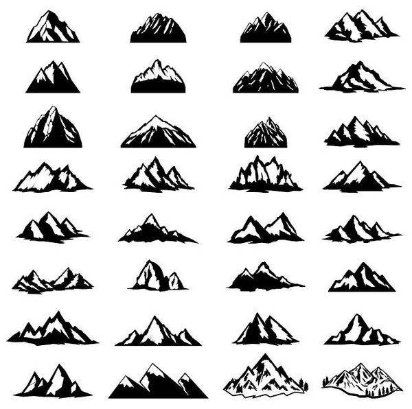 Mountain illustration vectors set 02