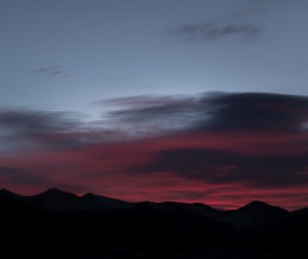 Mountain range at dusk Stock Photo