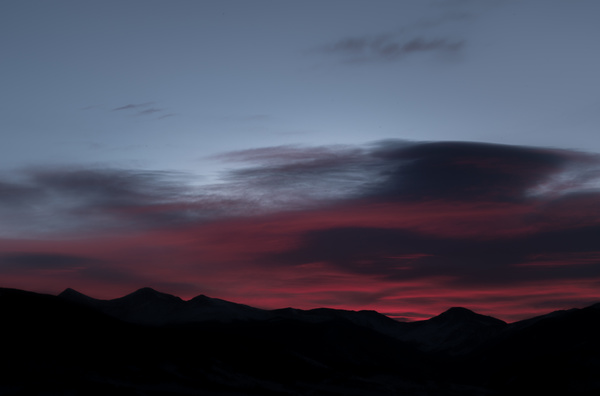 Mountain range at dusk Stock Photo