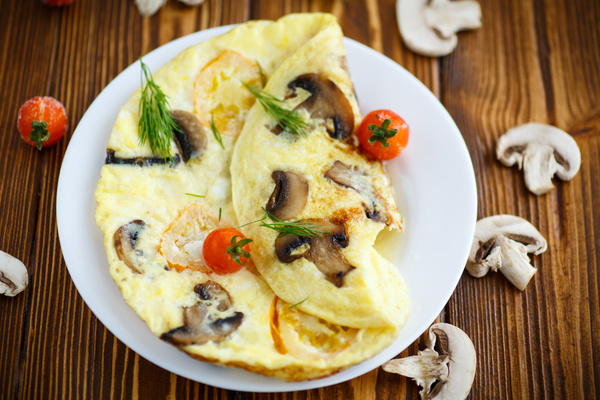 Mushroom omelet Stock Photo