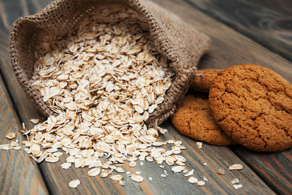 Oatmeal and cookies Stock Photo