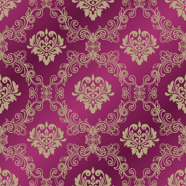 Ornage ornament damask pattern seamless vector 01