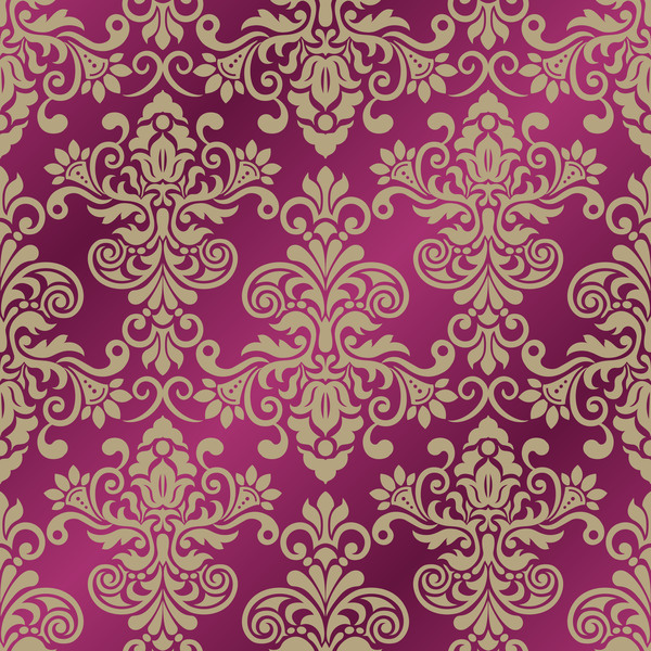 Ornage ornament damask pattern seamless vector 03
