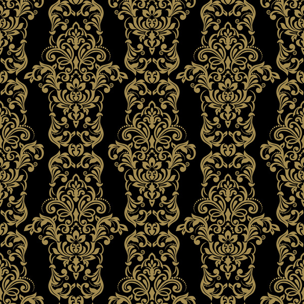 Ornage ornament damask pattern seamless vector 06