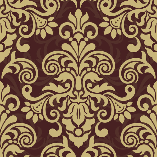 Ornage ornament damask pattern seamless vector 07
