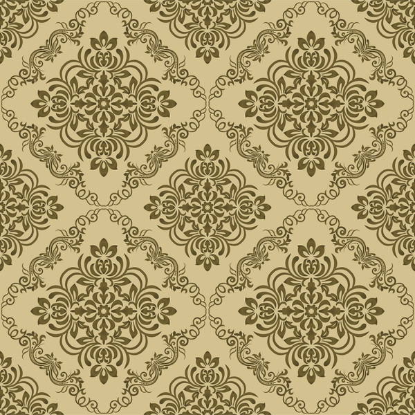 Ornage ornament damask pattern seamless vector 09